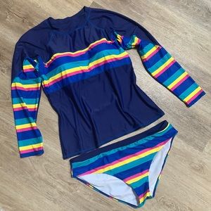 Long sleeve rash guard tankini